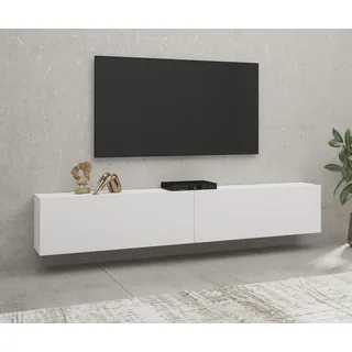 Home Affaire Ava Lowboard 180 cm Weiß Aluminium/Kunststoff/Metall/Melamin/Holzwerkstoff