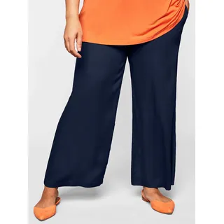 Schlupfhose SHEEGO, Damen, Gr. 46, Normalgrößen, blau (marine), 100% Viskose, unifarben, Hosen Schlupfhose
