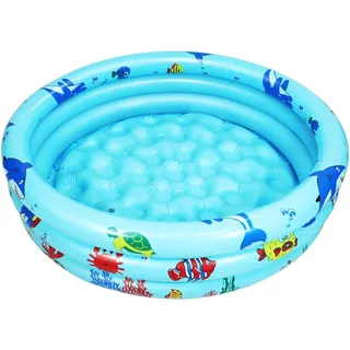 Jiosdo Planschbecken Baby, Ø80x22cm Aufblasbares Kinderpool Babypool Kinderplanschbecken Rund Schwimmbecken Familie Pool Aufblasbare Badewanne, Blau