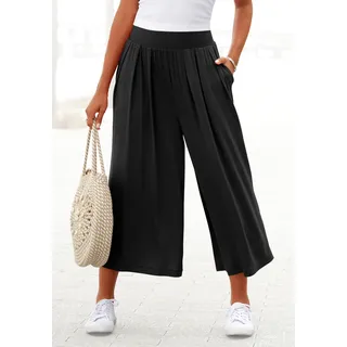 LASCANA Culotte mit extra-weitem Bein und Taschen, bequeme Jerseyhose, schwarz