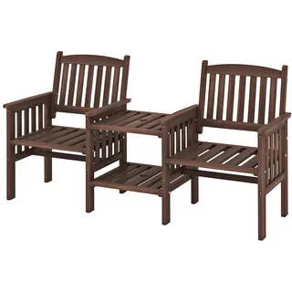 Costway Gartenbank 165 x 60 x 88 cm Braun