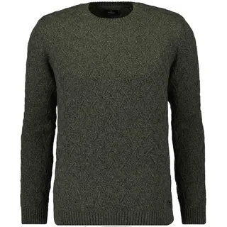 Rundhalspullover RAGMAN, Herren, Gr. L, grün (jägergrün, 326), Strick, 80% Wolle 20% Polyamid, ohne Ausschnitt, Pullover Rundhalspullover