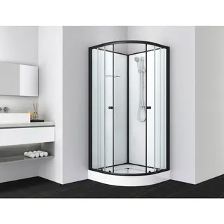 Duschkabine , Schwarz , Glas , 90x203x90 cm , Badezimmer, Baden & Duschen, Duschkabinen