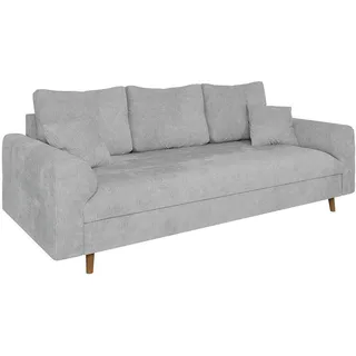 s-style möbel 3-Sitzer-Sofa, Hellgrau, Chenille-Stoff