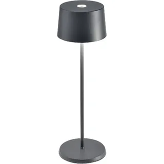 Zafferano Olivia Pro Tischlampe - Aufladbare LED Außenlampe - 35,5 cm - Grau - Grau