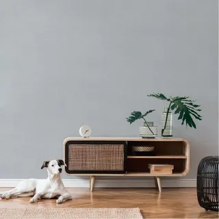 Livingwalls Unitapete Grau Hellgrau Famous Garden 393514 - Vliestapete - 10,05 m x 0,53 m - Made in Germany