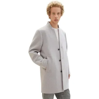 TOM TAILOR Denim Herren 3-Knopf Wollmantel mit Stehkragen
