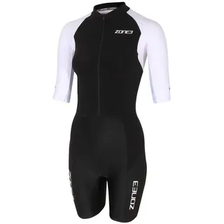 Zone3 Lava Long Distance Aero Kurzarm-trisuit - Black / White - XS