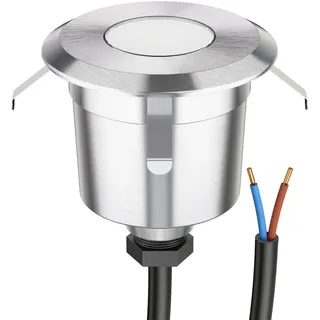 ledscom.de LED Bodeneinbauleuchte AGENA für außen, IP65, edelstahl, rund, 60mm Ø, warmweiß