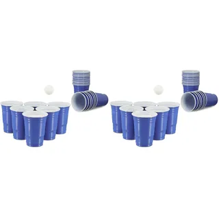 Relaxdays, blau Beer Pong Becher, 50 Stück, stabiler Plastikbecher, Partybecher 16 oz, Trinkbecher Softdrinks u. Bier, Kunststoff, 8.5 cm, 10020522_45 (Packung mit 2)