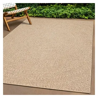 vidaXL Teppich ZIZUR 100x200 cm Jute-Optik Indoor und Outdoor - Braun