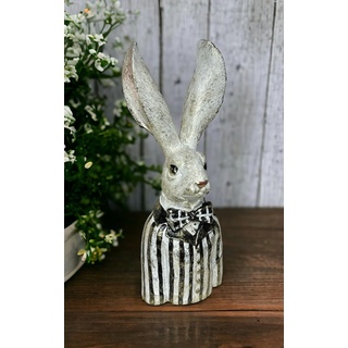 Clayre & Eef Osterhase Hase Kaninchen mit Jacke und Fliege gold schwarz 40cm NEU