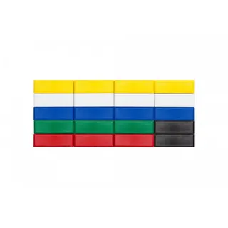 MAUL Facetterand Magnete (20 Stück) MAULpro 53 x 18x 10 mm | Mini Magnete aus Kunststoff | Starke Magnete für Whiteboard und Magnettafel | ideal für Büro, Homeoffice und Werkstatt | Bunt