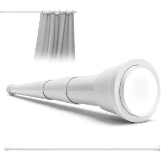 Aquabad® Hastaflex Teleskop 70-110 cm Duschvorhangstange ohne Bohren | Farbe: Weiß, für Dusche und Fensternischen