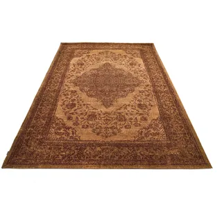 Teppich "Bordüre" Gr. 6, braun (kastanie), B:200cm H:5mm L:290cm, Baumwolle, Kunstfaser, GALLERY M BRANDED BY MUSTERRING, Teppiche, Teppich, Flachgewebe, Chenille, Wohnzimmer