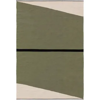 Kunstloft Baumwollteppich Lenny Grün 60x100 cm , Textil , Abstrakt , Rechteckig , 60x1 cm , Gots , für Fußbodenheizung geeignet , Teppiche und Böden, Teppiche