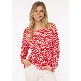 Zwillingsherz Sweater »"Leo allover"«, mit animalischem Printdesign, rot