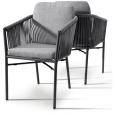 Bild Sessel »LUCCA«, (Set, stapelbar, inkl. Sitz- und Rückenkissen, Rope, grau