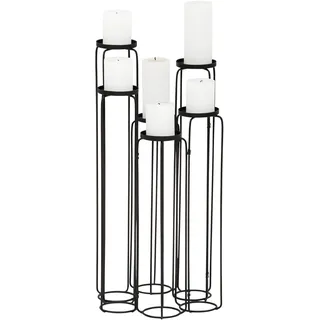 Leonique Kerzenständer »Mareesa« aus Metall, für Stumpenkerzen, Höhe ca. 65 cm, variabel stellbar, schwarz