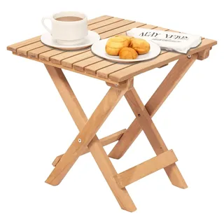 Dmora Outdoor Tisch Rubano 40x40x40 cm Braun, 2 Sitze Klappbar - Braun