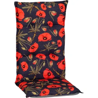 Beo Sitzauflage Hochlehner Trondheim  mit roten Mohnblüten