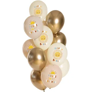 Folat 25139 Luftballons Set Latex - Birthday Sunshine 33cm - 12 Stück - Für Geburtstag und Party Deko