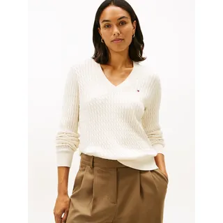 Tommy Hilfiger V-Ausschnitt-Pullover Weiß 42