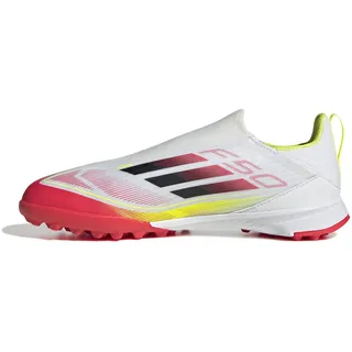 Adidas F50 League Laceless Football Boots Turf Kids Fußballschuhe, Cloud White/Core Black/Solar Yellow, 28