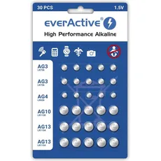 Everactive High Performance Alkaline (30 Stk., LR44, AG10, AG4, LR41), Batterien + Akkus