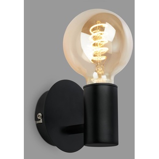 Briloner Wandleuchte Innen, Wandlampe Innen, Badezimmerlampe, Spritzwassergeschützte Wandleuchte für das Bad, Lampe Badezimmer, Spiegellampe, Spiegelleuchte, 1x E27, Schwarz,