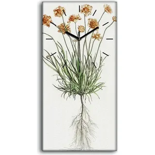 Küche Wohnzimmer Wand Leinwand Uhr 30x60 Gemälde Blumen Pflanzen Kunst - schwarze Hände - Weiß