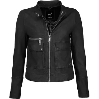 Lederjacke MAZE "Lederjacke Clermont", Damen, Gr. M, schwarz, Obermaterial: 100% Lammnappaleder LANA. Futter: 100% Polyester PES., Jacken Lederjacke