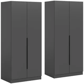 Livetastic Drehtürenschrank KOPENHAGEN 160 x 181 x 52 cm Anthrazit