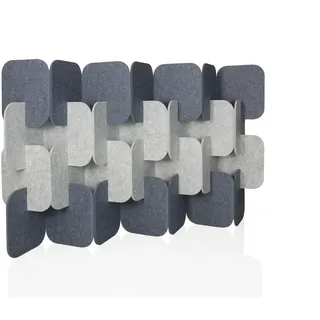 hjh OFFICE Akustik Trennwand 114x174 cm FLEXMIUT Plug 4er Set Stehwand erweiterbar, dekorativer Sichtschutz, Grau/Hellgrau