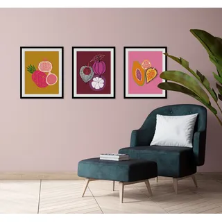 Bild QUEENCE "Merlin", bunt (farbe rahmen: schwarz, farbe bild(er): bunt), B:30cm H:40cm, Acrylglas, Holz, Papier, Bilder, Bild, HD Premium Poster-Druck inkl. Holzrahmen