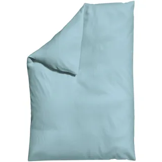 schlafgut Woven Satin Unifarben Blau 135 x 200 cm