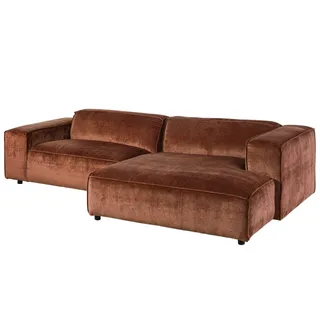 MASSIVMOEBEL24.DE Ecksofa 279x164x69 Cord kupfer VALENCIA - Rot