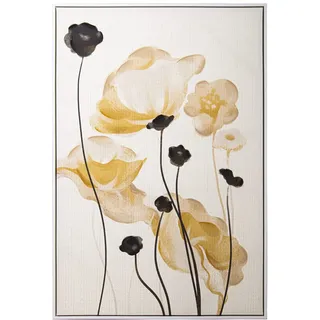 DRW Leinwandbild, rechteckig, mit Blumen, mehrfarbig, 80 x 4 x 120 cm