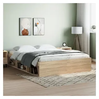 vidaXL Bettgestell Sonoma-Eiche 140x200 cm - Braun