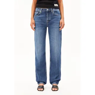 AAVELINE MID WAIST STRAIGHT JEANS | TENCELTM Lyocell-Mix Non Stretch - blau (28-32)
