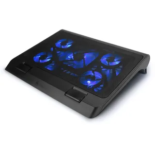 Enhance Halterung für Laptop-Kühler, Kühlplatte mit 5 Lüftern mit blauen LEDs und 2 USB-Ports – kompatibel mit Laptop- und Notebook-Ständer – Maße: 40 x 32,4 cm