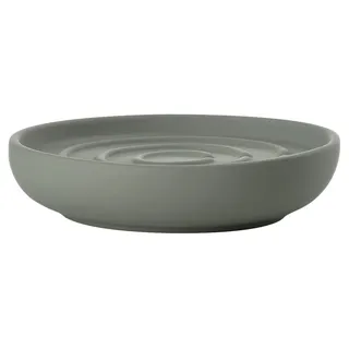Zone Denmark Nova Seifenschale, Seifenablage, Seifenhalter aus Porzellan mit Soft Touch-Beschichtung, Durchm. 11 cm, Höhe 2,5 cm, Olive Green (Grün)