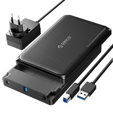 ORICO Festplattengehäuse 3,5 Zoll, USB 3.0 Werkzeugloses Externes Gehäuse für 3,5, 2,5 Zoll SATA HDD/SSD Maximal 20TB, Unterstützt UASP, mit 12 V/ 2A Netzteil, Kompatibel mit WD Seagate Toshiba.(DDW)