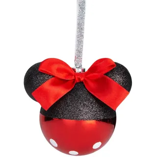 Disney 60mm Christbaumkugel Glitzer Form Dekoration Minnie Mouse Schwarz/Rot
