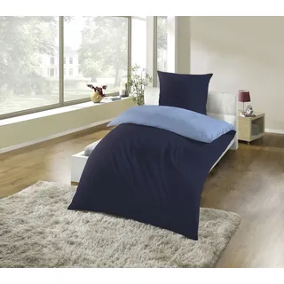 Wendebettwäsche KINZLER "Mikrofaser "Cashmere Touch", blau, B/L: 135cm x 200cm, 1 Stk., 1 Stk., Polyester, B/L: 80cm x 80cm, 2, Polyester, Obermaterial: 100% Polyester, Bettwäsche, Wendebettwäsche, Unifarben, besonders weich