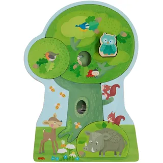 HABA Holzpuzzle Waldtiere – 3D-Entdecker-Puzzle mit 3 Ebenen – Schicht für Schicht Tiere im Baum Finden – Spannendes Schichtenpuzzle aus Holz für Kinder ab 3 Jahren – 1306939001