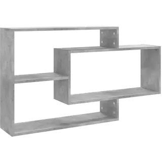 vidaXL Wandregal mit 3 Offenen Fächern 104/20/58,5 cm aus Holzwerkstoff Betongrau , Hellgrau , Strukturbuche , Rechteckig , 104x58.5x20 cm , Wohnzimmer, Regale, Wandregale