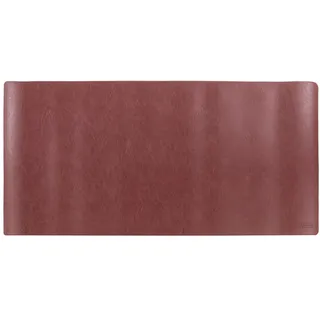 Idena 11382 - Schreibtischunterlage aus PU-Leder, 80 x 40 cm, rutschfeste Unterlage in Weinrot-Altrosa, beidseitig nutzbar und abwischbar