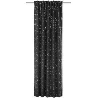 Schlaufenvorhang , Schwarz , Textil , Punkte , 135x245 cm , Oeko-Tex® Standard 100 , für Stange und Schiene geeignet , Heimtextilien, Vorhänge, Fertigvorhänge, Schlaufenvorhänge