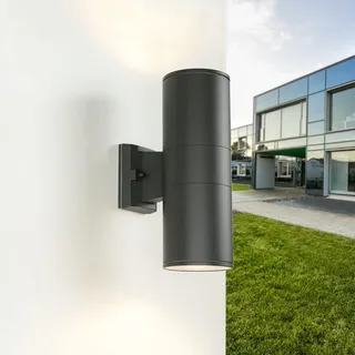 Außenlampe Wandleuchte Strahler Anthrazit Up Down E27 IP44 Haus Fassade